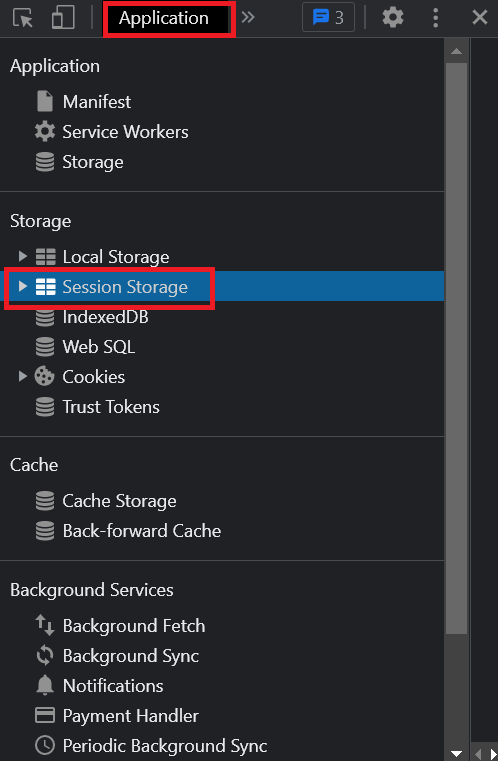 Application Tab Screenshot