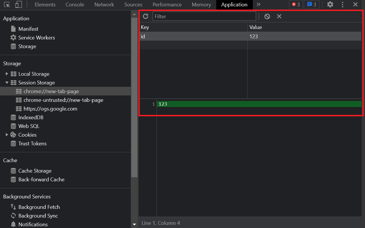 Session Storage Example
