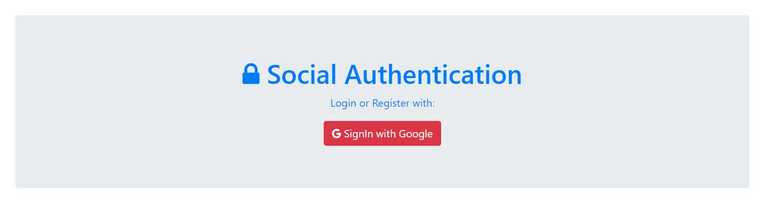 Social Authentication Page