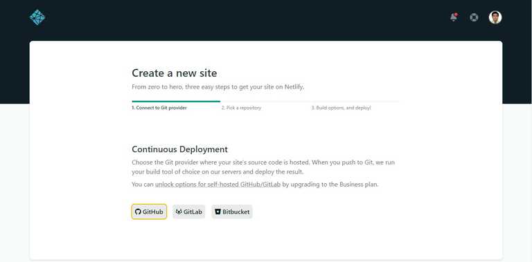 Git Provider Selection