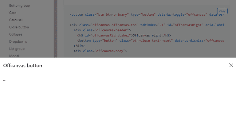 Offcanvas Bottom Bar