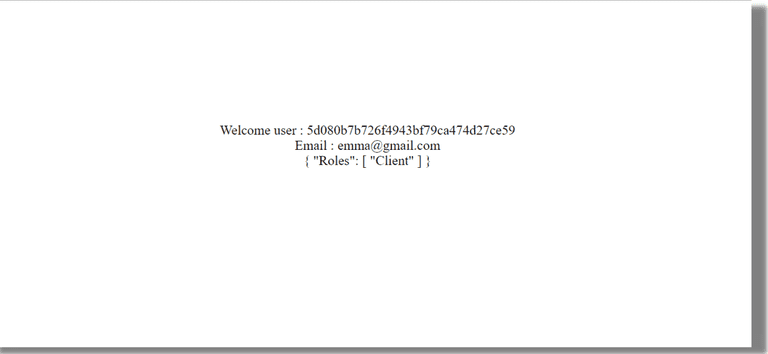 output on login route