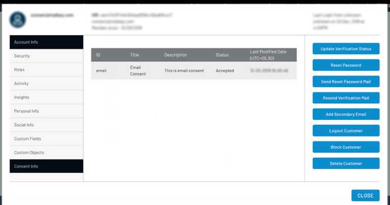 LoginRadius Dashboard Consent Management