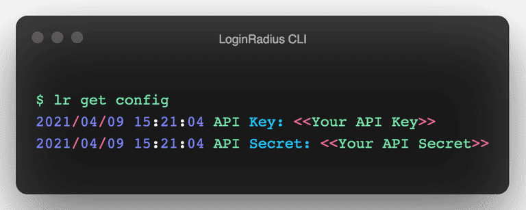 LoginRadius CLI Get Config