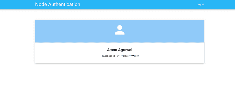 Facebook login profile page