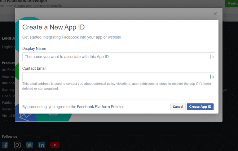 Create Facebook APP