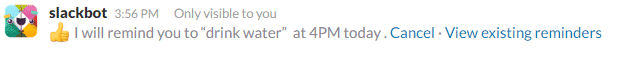 How slackbot reminder responds