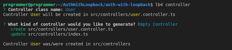 Creating User Controller
